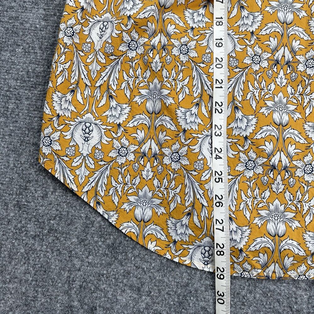 Talbots Top Womens Plus 3X Button Front Intricate Garden Print Flip Cuff Cotton - Picture 11 of 12